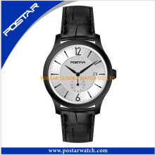 Elegant Quartz Watch with Genuine Leather Band for Ladies